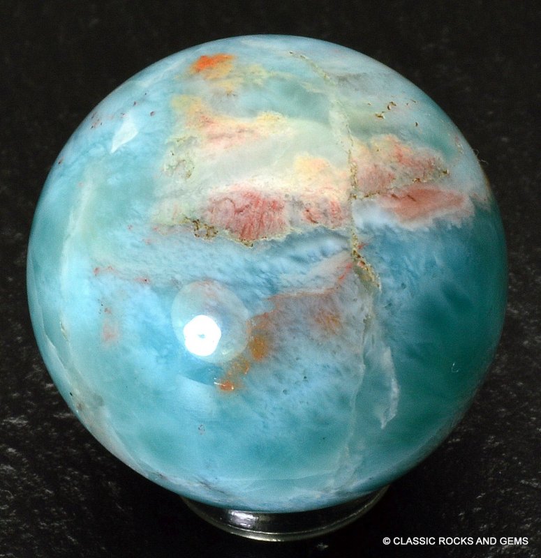 Larimar Pektolith Gemstone Ball Atlantis Stone Pectolite Gemstone