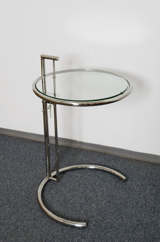 Designer Tisch Beistelltisch rund Chrom Glas super stylish