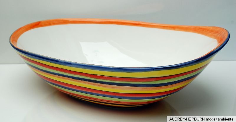 MEDITERRANES GESCHIRR ° riesige ovale SCHALE 40 cm ° bunt ° BASSANO