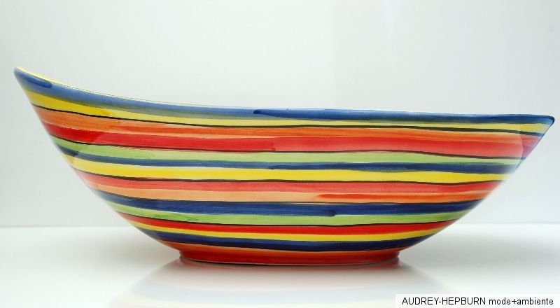 MEDITERRANES GESCHIRR ° riesige ovale SCHALE 40 cm ° bunt ° BASSANO