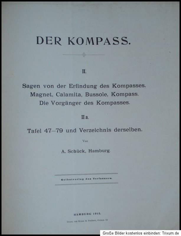 1911 15 Der Kompass Compass Navigation Magnet 3 Teile in 2 Bänden