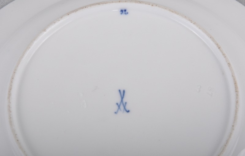 Meissen Blaue Blume & Insekten Kuchenteller / Teller, 20,5 cm, 1.Wahl