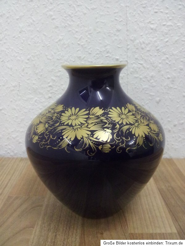 Schöne Hutschenreuther Vase, echt C.M. Hutschenreuther Kobalt (Art.A