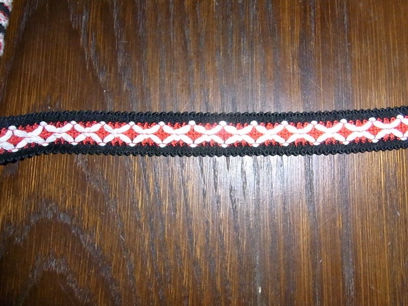 3cm 25m auf einer Pappe OPEW 0,60€//m creme rot braun Borte Höhe ca
