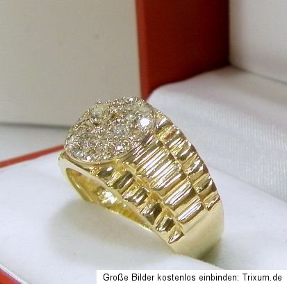 BRILLANTRING 1,0ct. LUPENREIN / TOPWESSELTON in 750er GELBGOLD