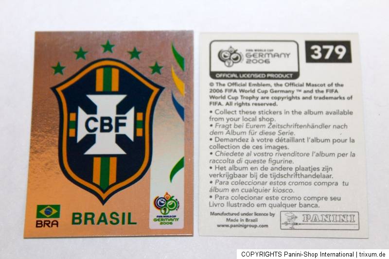 Panini Wc World Cup Germany 2006 – Rare Brazil Emblem Rare Brasil