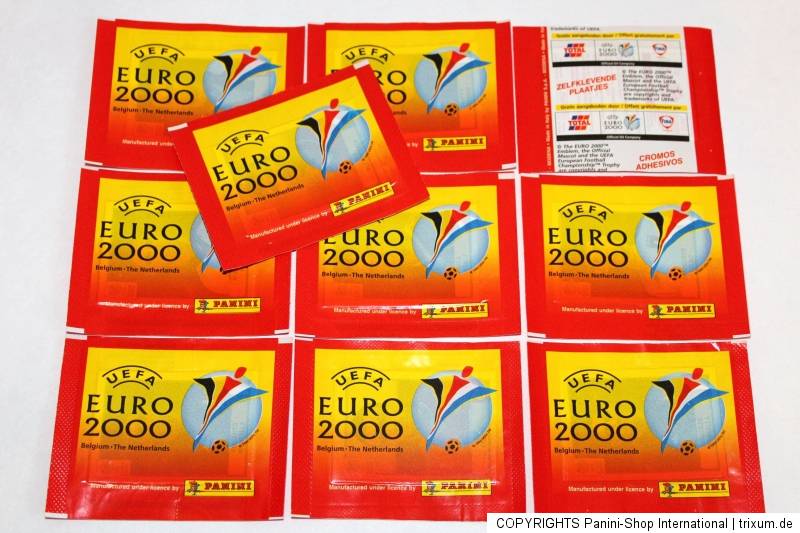 Panini EM EC Euro 2000 00 – 10 x Tüte packet bustina sobre PROMO
