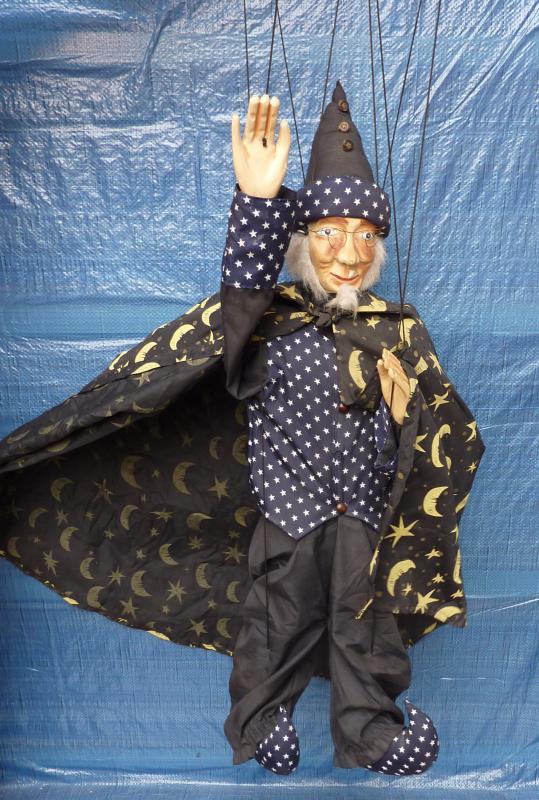Zauberer aus Holz & Stoff 100 cm Hexenmeister Hexer männliche Hexe eBay