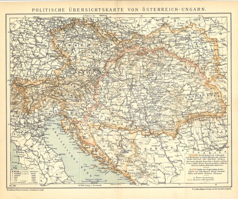 B14 Politische Übersichtskarte von Europa Alte Landkarte 1898 Politik
