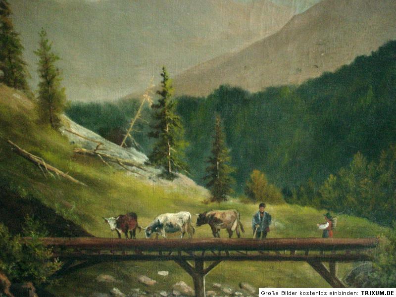   von Sebastian STRAUB (1806 74) WATZMANN; KÜHE; HIRTE; WANDERER  