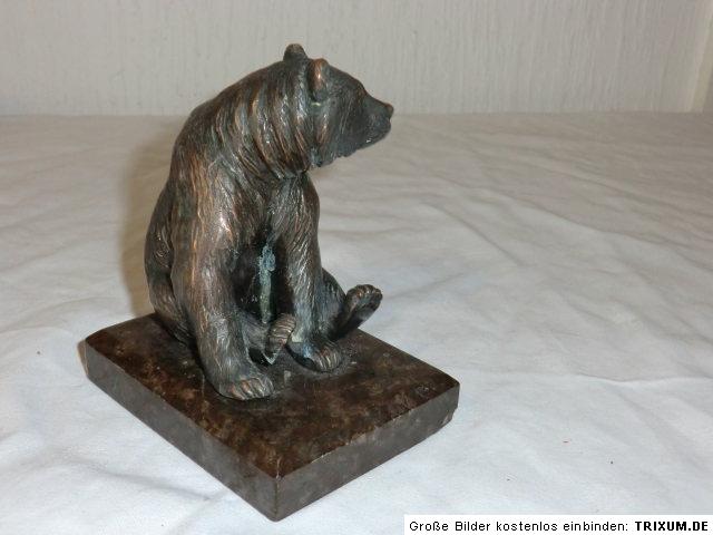 Alte Bronzebär Büste Skulptur Bär Bärenfigur Figur Bear  