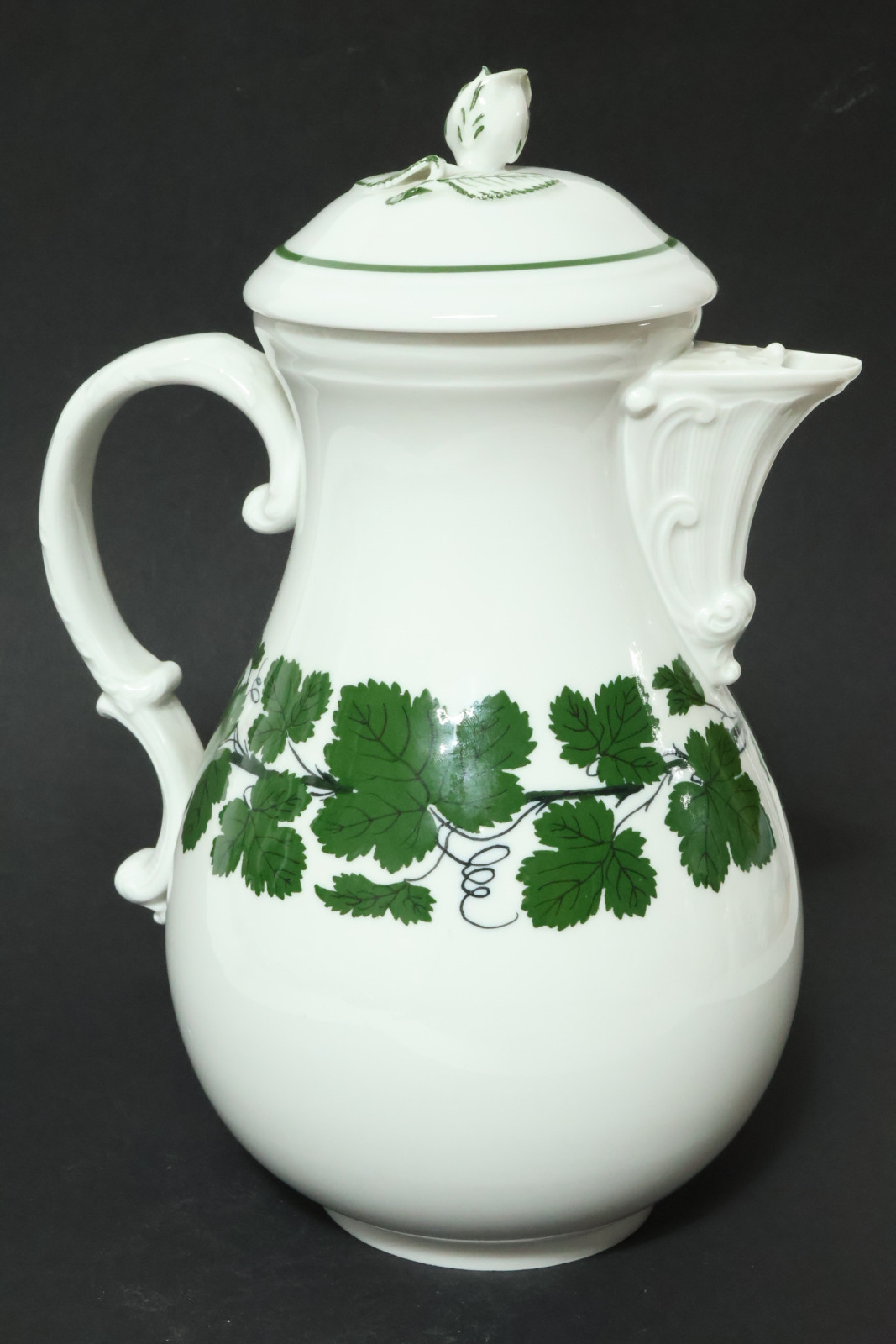 Alte 26cm Meissen Weinlaub Porzellan Teekanne ? Kaffeekanne Kaffee Kanne Kannen