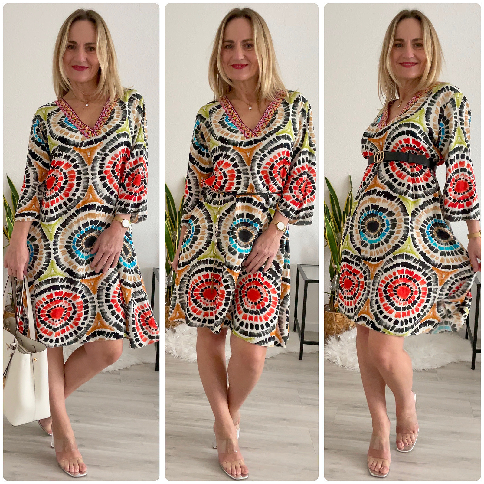 Damen Made in Italy Kleid Tunikakleid bunt 38 bis 42 Damenmode 2023