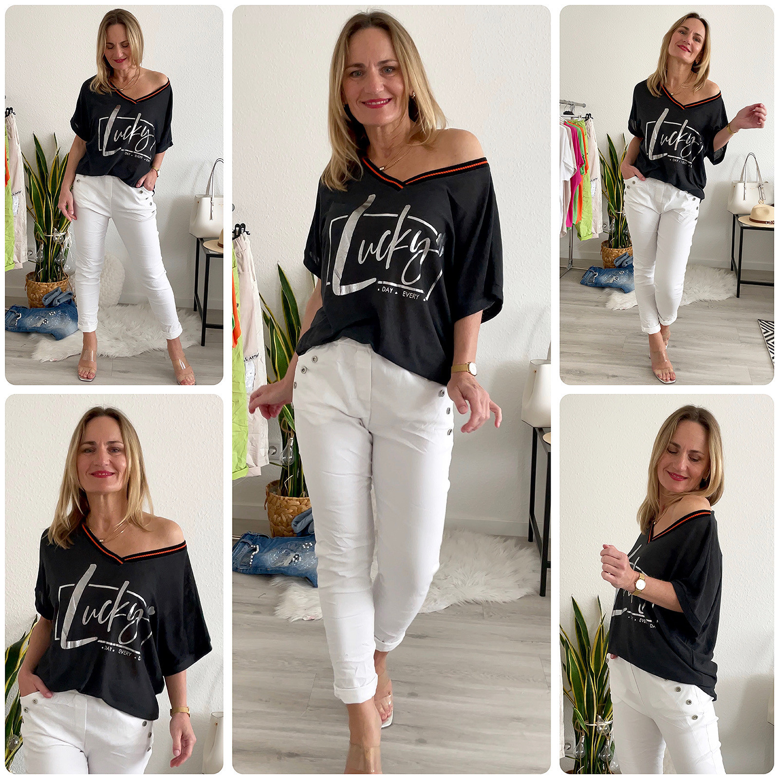 Italy Shirt Feinstrick Lucky new collection Damenmode online Shop