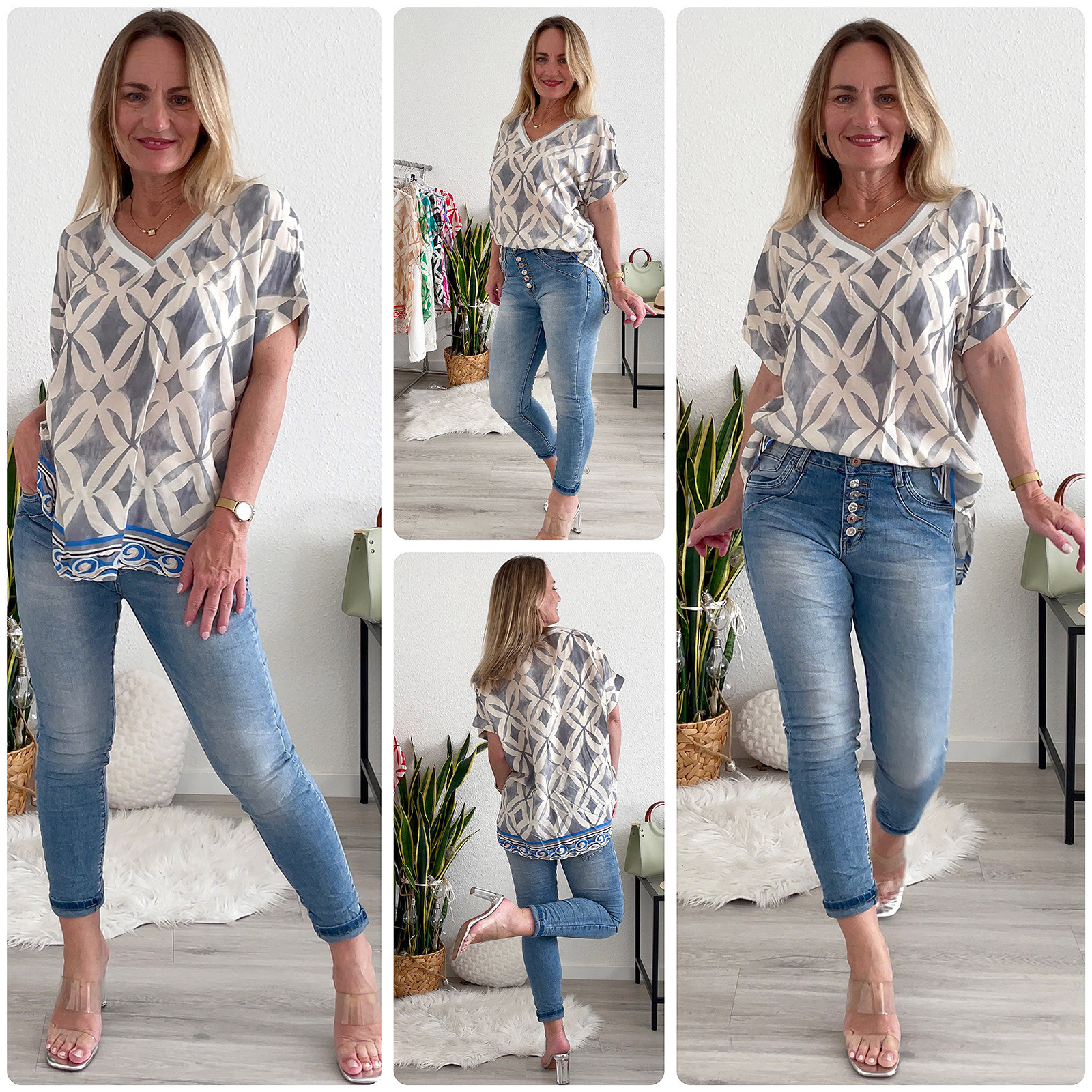 ausgefallenes Shirt Tunika Damen new collection Italy Mode online Shop