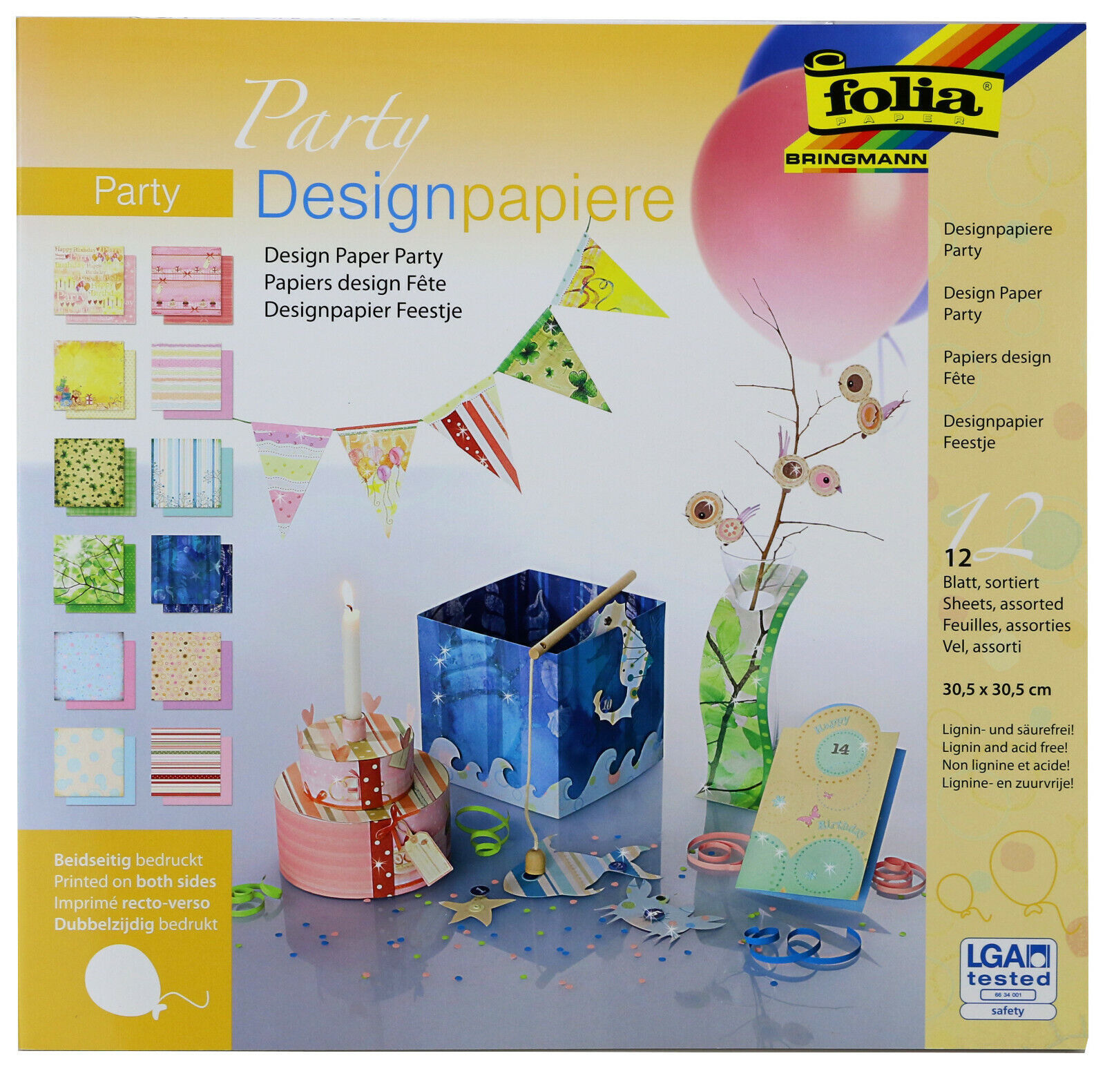 Folia Designpapier Party 305x305mm