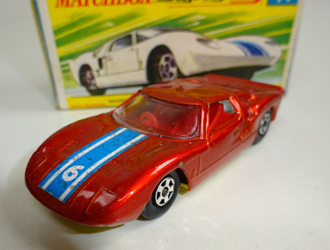 Matchbox Superfast No. 41A Ford GT metallic red rare dark yellow