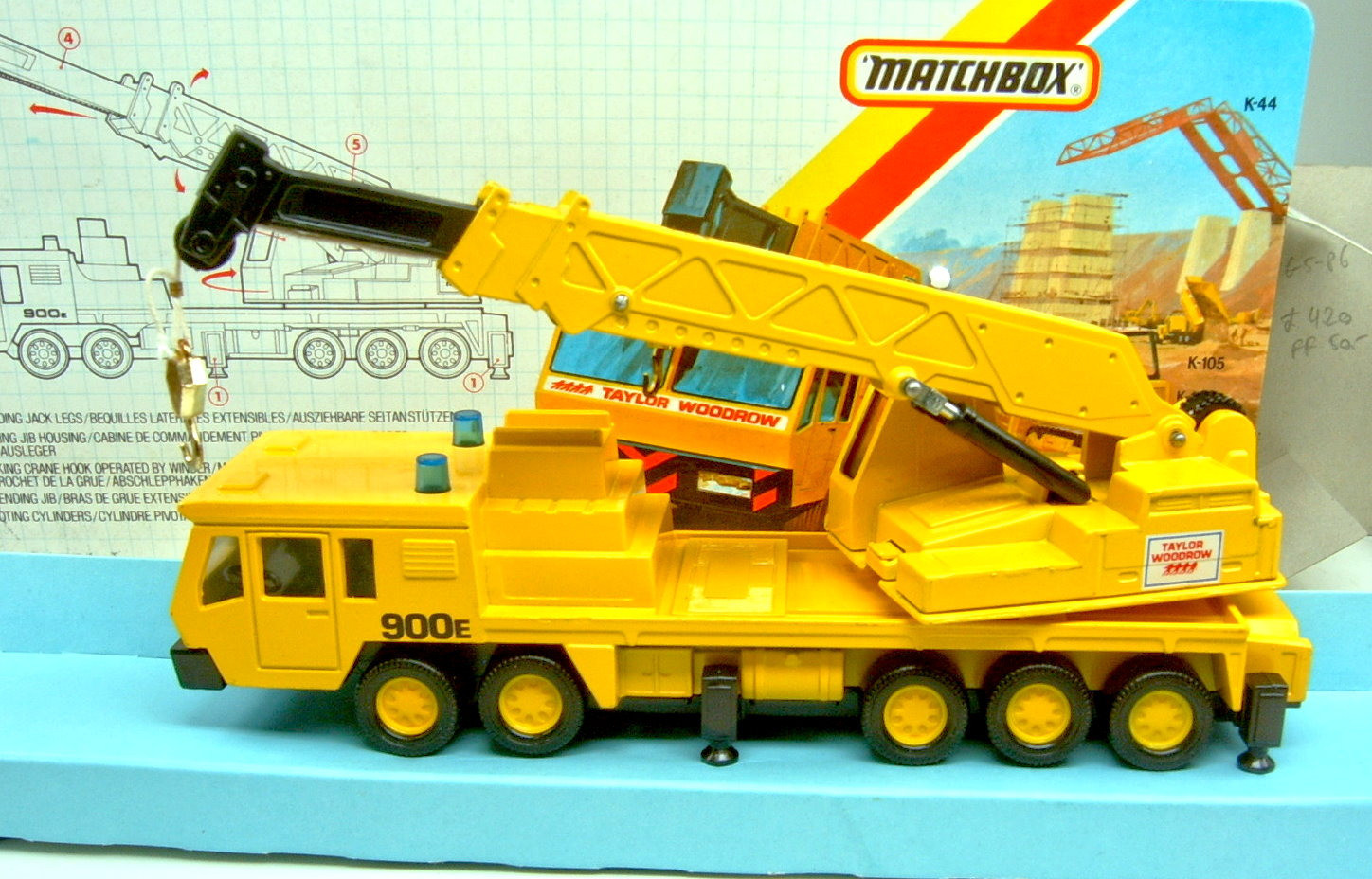 MATCHBOX クレーンk-114 Matchbox SuperKings K-114/2; Mobile Crane; Yellow, Red Crane