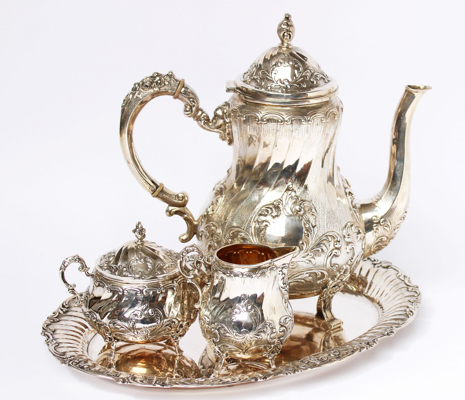 6X Christoph Widmann 835 Silber Hildesheimer Rose Dessert